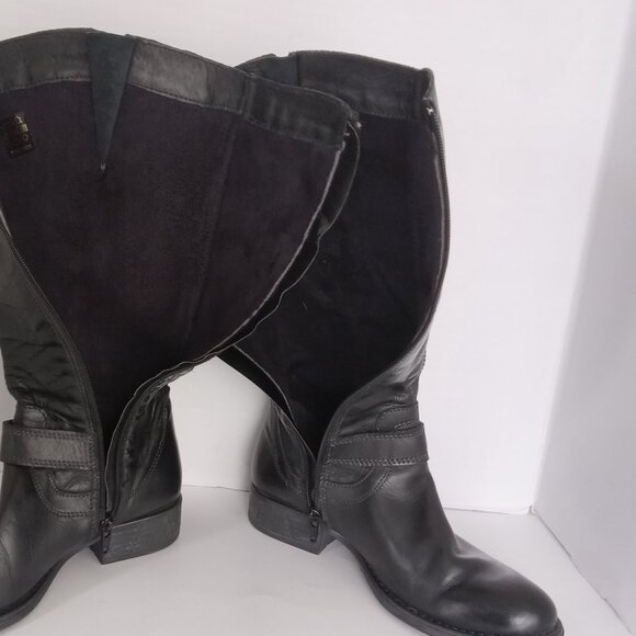 ERIC MICHAEL Montana Black Leather Knee High Boot Womens Size 7 - Picture 10 of 15